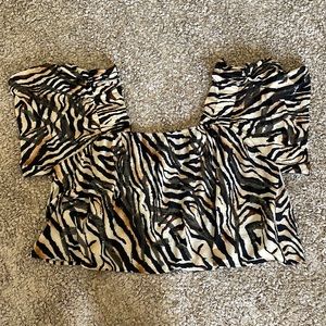 Queen of Sparkles Flutter Top - Tiger - Large